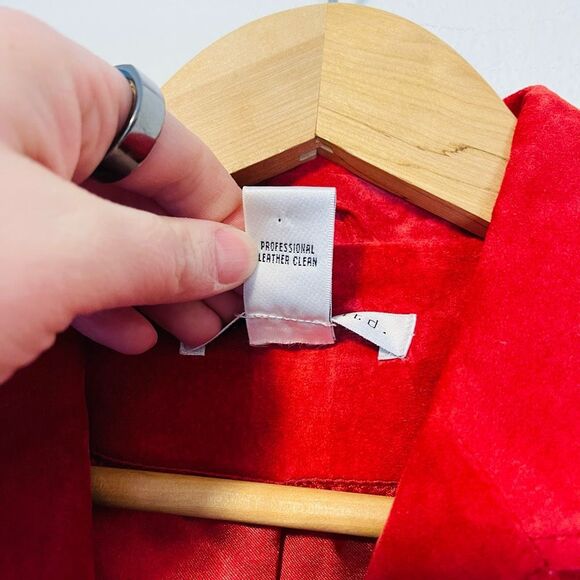 Vintage Pursuits LTD Red Suede Leather Jacket Size Small - Picture 4 of 6